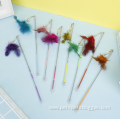 New design interactive colorful telescopic rod cat teaser